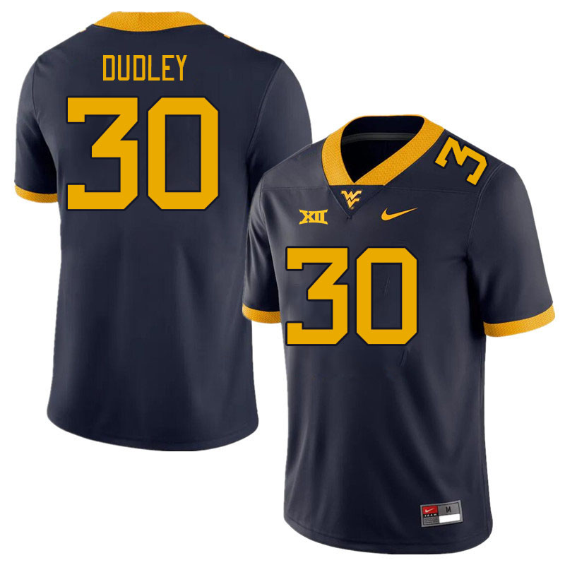 Men #30 Brayden Dudley West Virginia Mountaineers College Football Jerseys Stitched Sale-Navy
